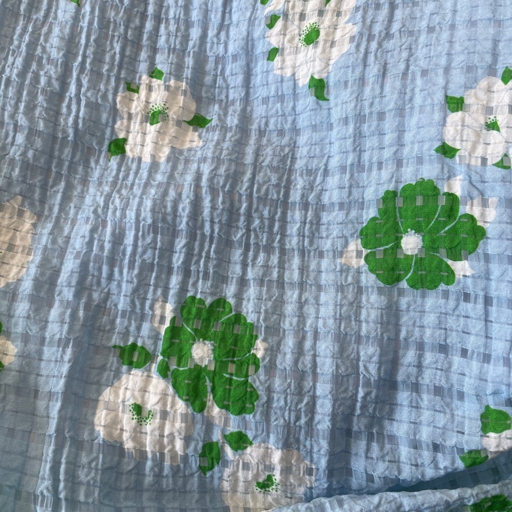 Smythe Mid-Rise Fitted Asymmetrical Ruched Flower Print Midi Skirt - Sz 0 (25) - Picture 10 of 15